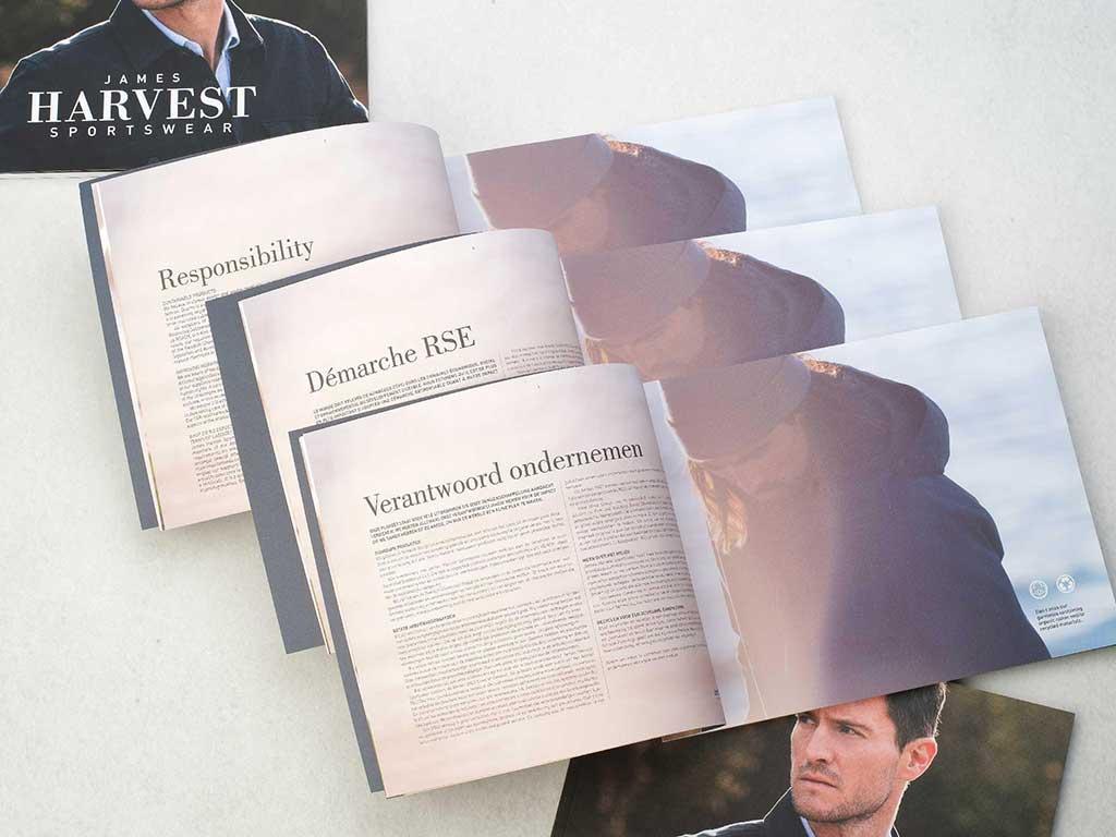James Harvest sportswear catalogus offset druk